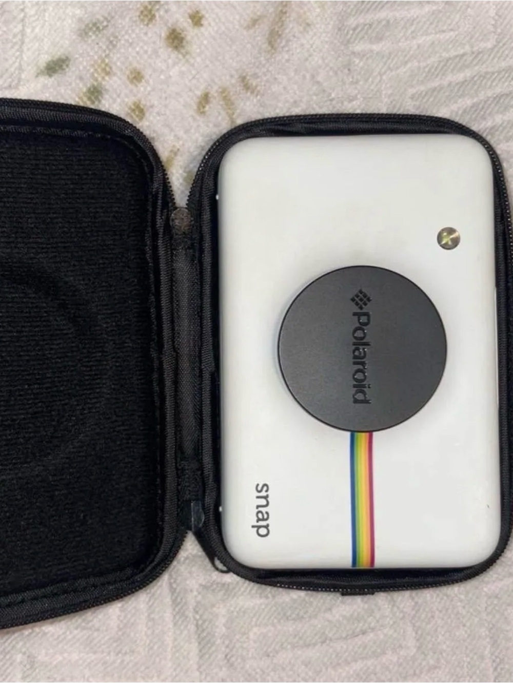 Polaroid White Snap Camera with Rainbow Stripe